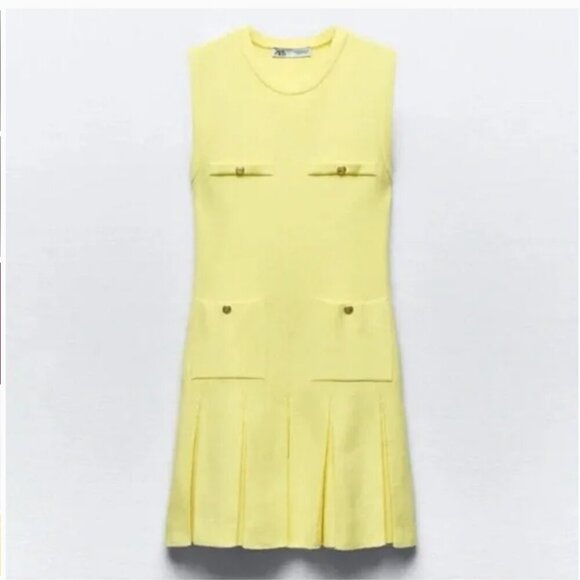 ZARA BOX PLEAT MINI DRESS Size XL NEW WITH TAG! - Picture 10 of 11